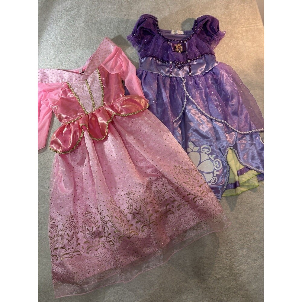 Princess Ball Gowns Child Costume Dress up Play Pink Purple See Measurements